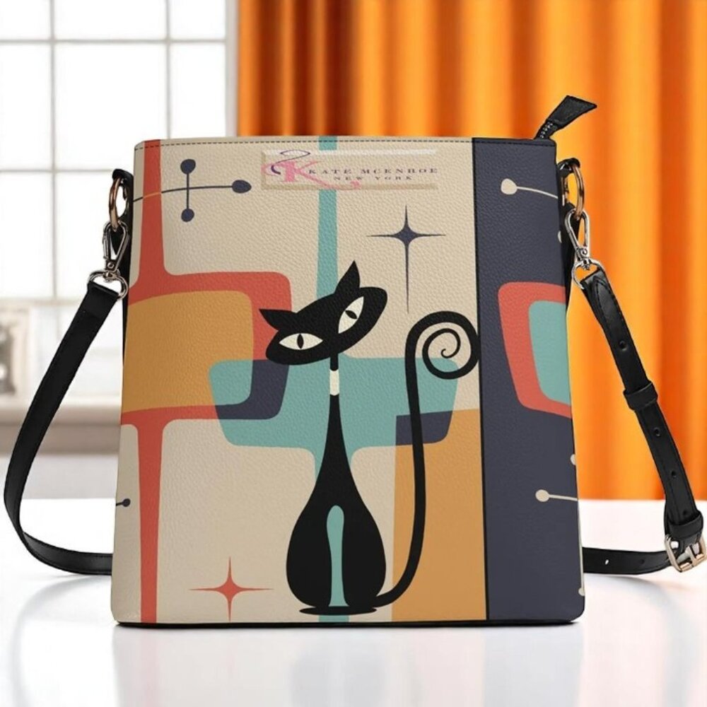 Atomic Kitschy Cat Crossbody Bucket Bag - NWT - Retro Vibe